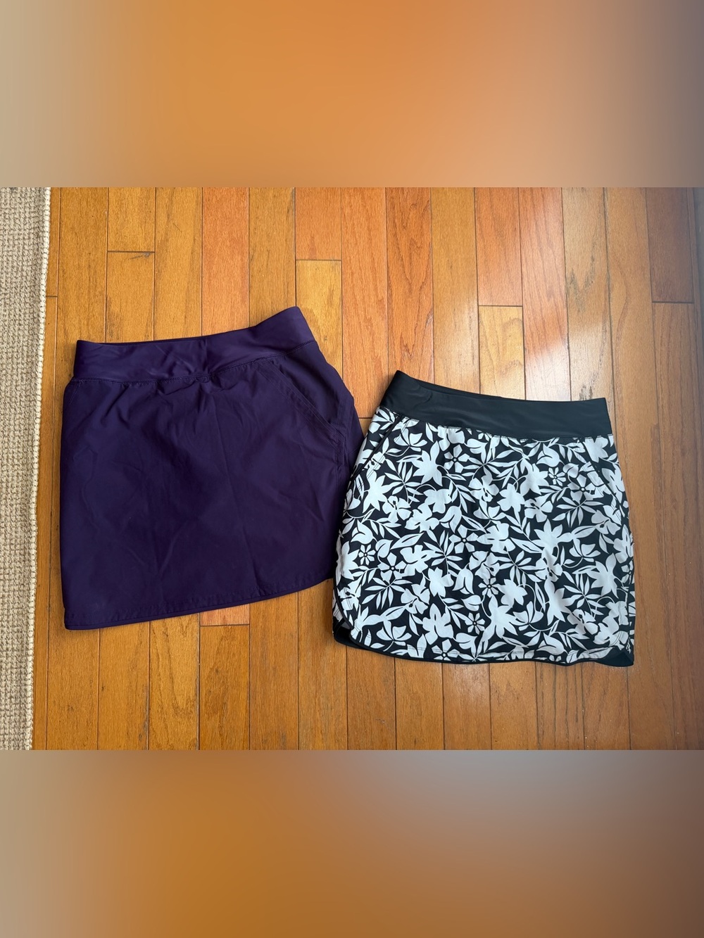 Lands End Swim Skirt Size 6 Athletic Skort Pickleball Boating Set of 2 Pockets